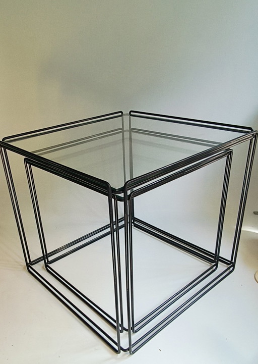 Set Of 2 Black Max Sauze Isocele Cube Side Table