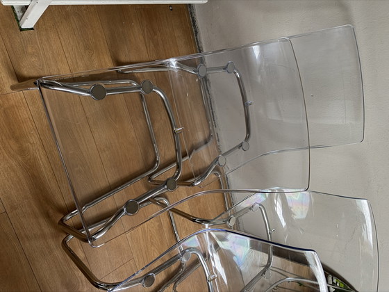 Set of 4 IKEA “Tobias” Design Chairs – Carl Öjerstam (Transparent & Chrome) – Carl Öjerstam voor IKEA (photo 2 of 5)