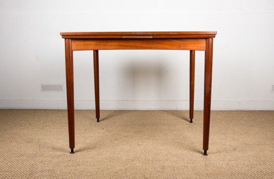 Image 1 of Table Danoise en Teck et Feutrine, extensible et réversible, pour repas ou jeux par Carlo Jensen pour Hundevad & Co 1958.