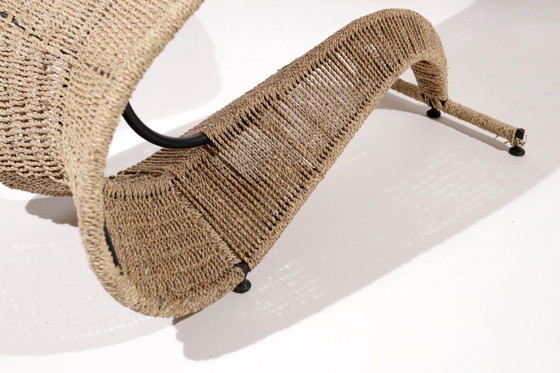 Image 1 of Tom Dixon ‘Speed’ lounge chair voor Space Design, 1990s – gevlochten touw & smeedijzer