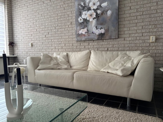 Divano Molinari 3,5 posti, Pelle Bianco Crema – Divani 3 posti, Leather (photo 3 of 5)