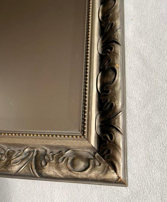 Image 1 of Facetgeslepen spiegel met zilverkleurige rand