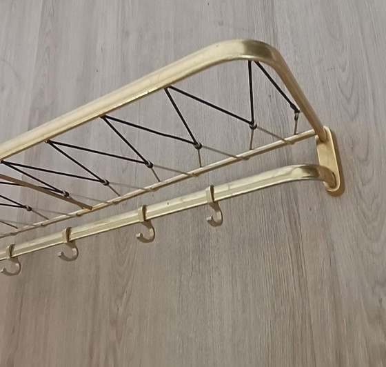 Image 1 of Fifties string coat rack with five coat hooks