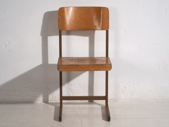 Vintage lounge chairs (c.1950). Set of 4 pieces – Dining chairs, Wood, Metal, Retro (photo 25 of 28)