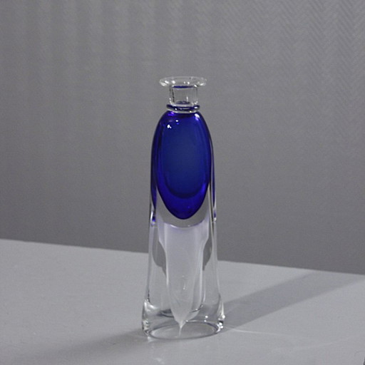 Imposing Vintage Blown Glass Candle Holder Design Adam Jablonski Poland 1970s