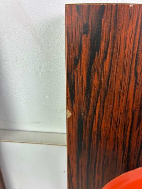 Appendiabiti vintage con specchio, effetto palissandro, Vetro, Plastica, Arancione (foto 8 di 15)