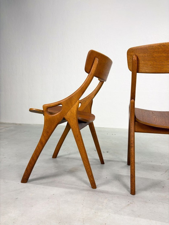 Image 1 of Set di sedie da pranzo in rovere stile Arne Hovmand Olsen
