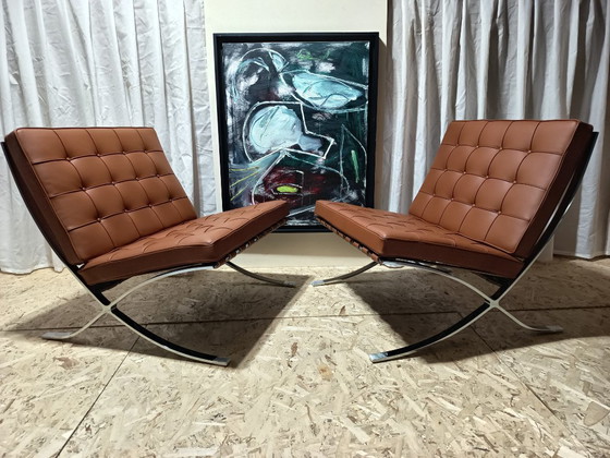 Image 1 of Sillones KNOLL Studio Barcelona (NUEVA Serie 2026) en piel natural (color coñac)