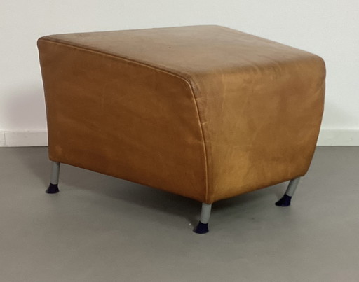 Montis vintage Windy cognac leren hocker