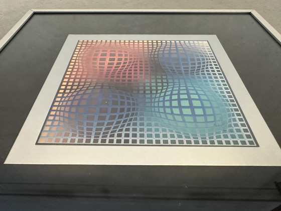 Stampa ‘Op Art’ Vintage - Victor Vasarely – Decorazioni murali, Aluminium, Glass (photo 2 of 6)
