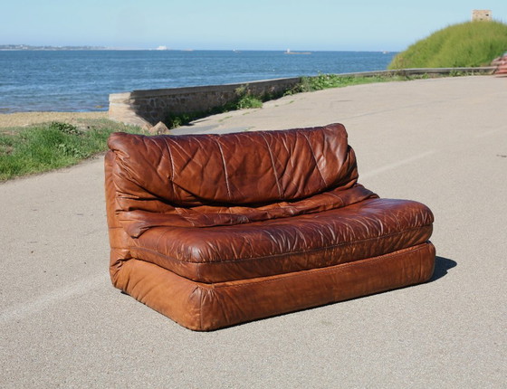 Canapé cuir vintage années 70 convertible – Canapés 2 places, Leather (photo 16 of 24)