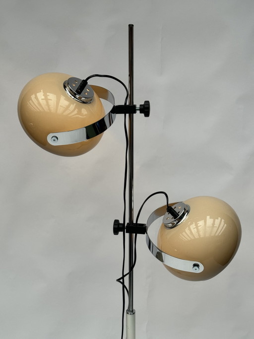 Vintage Dijkstra Doppelpilz-Stehlampe – Space Age Mid-Century Modern, verstellbar