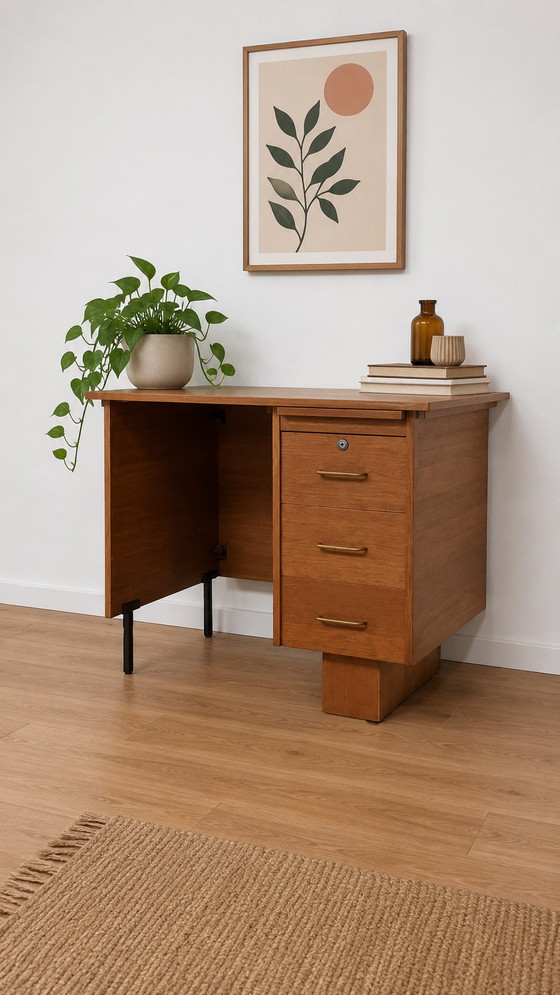 Vintage Scandinavian Design Desk – Metal, Wood (photo 2 of 5)