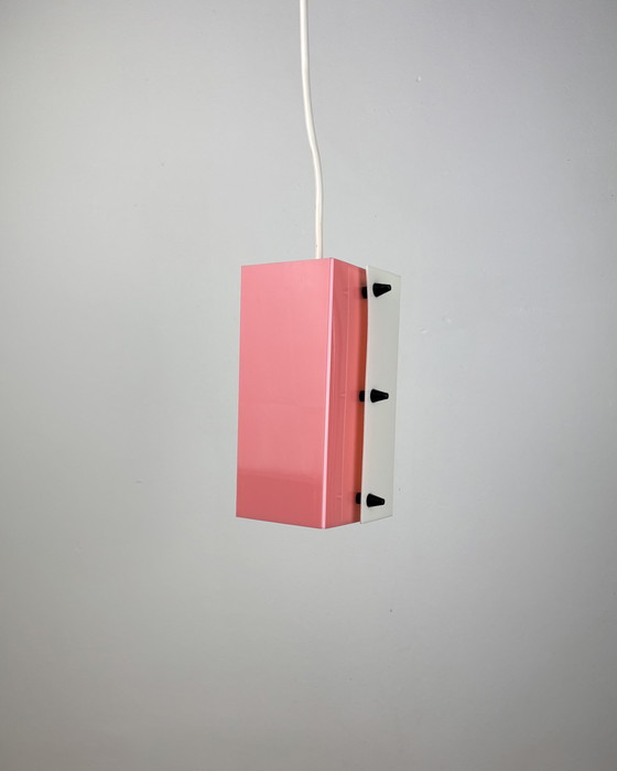 Image 1 of Lampada a sospensione Space Age, Acrilico, Anni '60, Metà secolo, Lampada vintage, Rosa-bianco, Germania, Anni '50, Pop Art, Min