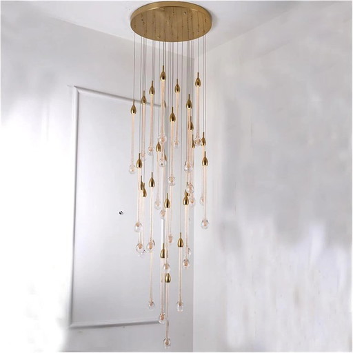 Gran Araña 13 Tea Drop en cristal de doble altura