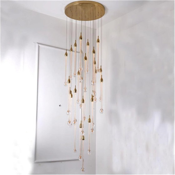 Image 1 of Gran Araña 13 Tea Drop en cristal de doble altura