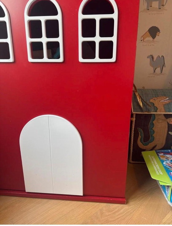 Image 1 of house-style wardrobe children's room red wardrobe