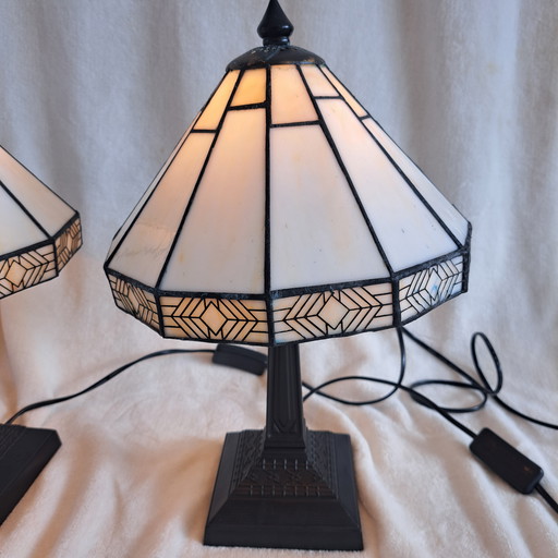 Set van 2 Tafellampen in Tiffany-Stijl