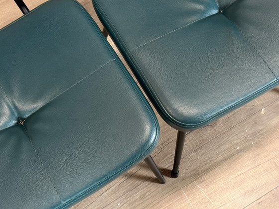 Satelliet Gerlin - Petrol Acolchado - Set de 4 | Piel Sintética, Sillas de comedor, Metal, Skai, Negro (foto 12 de 13)