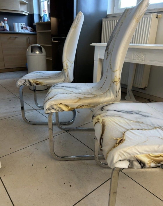Tafel + 3 stoelen met hoes – Eettafels, Wood (photo 2 of 5)