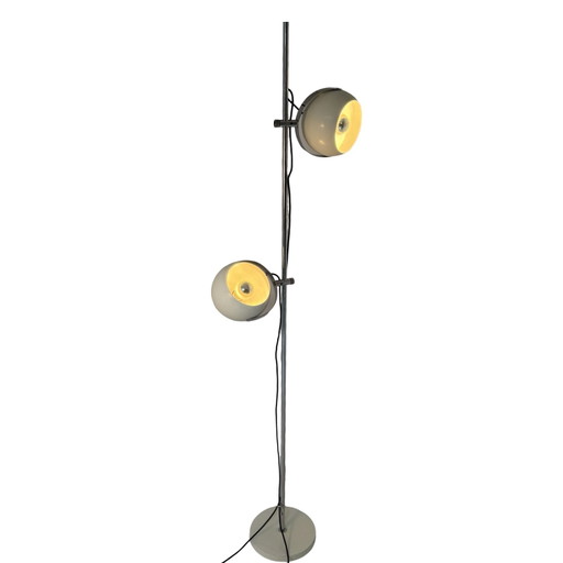 Gepo - Space Age Design / MCM Floor lamp with two shades - White - Fully original