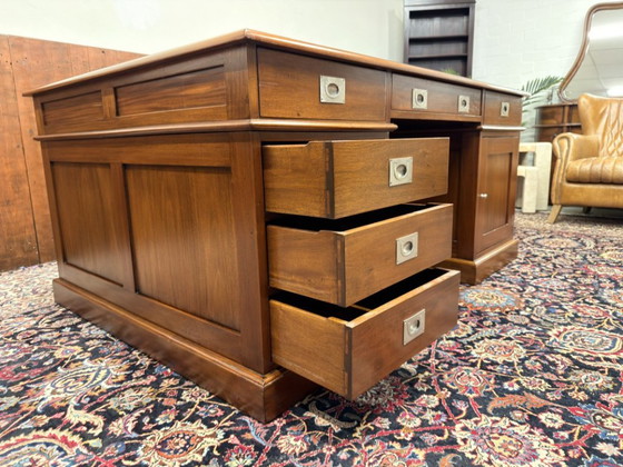 Grande Scrivania Chesterfield Inglese Classica Partner Desk – Scrivanie, Leather, Metal (photo 13 of 20)