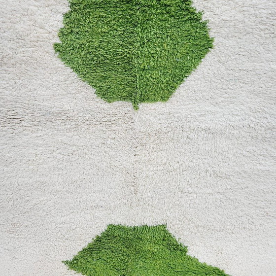 Tapis en Laine Beni Ouaraine Blanc et Vert Taille 1,4/2,6 M – Ahrend, Wool (photo 5 of 7)