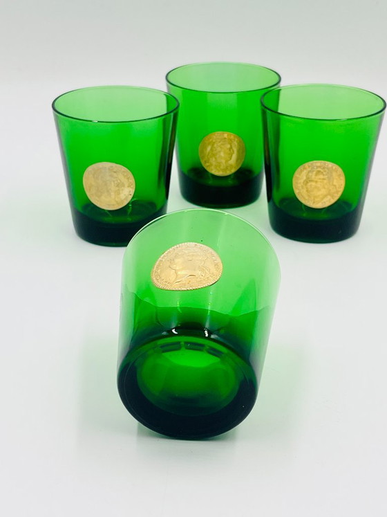Set van 4 Byrrh & Dubonnet reclameglazen, Glazen & Karaffen, Groen (foto 6 van 8)