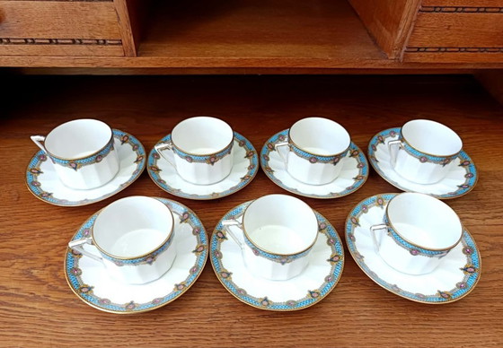 Image 1 of 7x tasses à café Limoges Chabrol & Poirier 1925 art déco 
