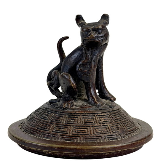 Antiguo quemador de incienso chino de trípode – Bronce y Cloisonné – Siglo XIX – Objetos decorativos, Bronze (photo 3 of 11)
