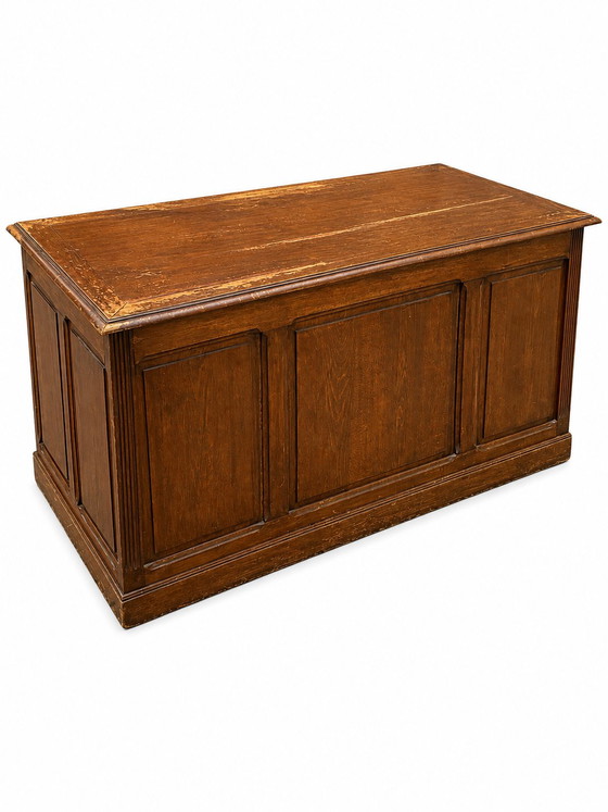 Oak Pedestal Desk with Drawer – Wood (photo 6 of 6)