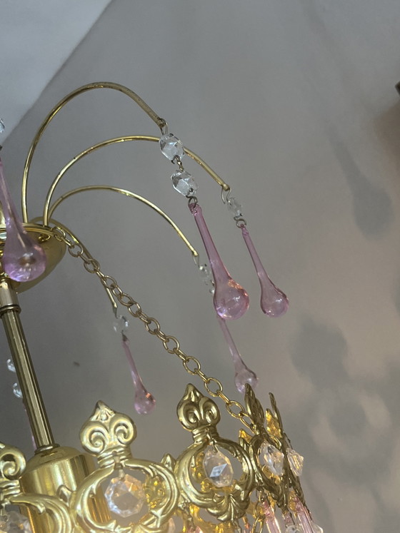 Suspension vintage rose en forme de larme des années 60 de Murano – Lustres, Copper, Crystal (photo 4 of 8)