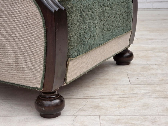 Deense relaxstoel uit de jaren 60, meubelwol, eikenhout – Fauteuils, Wood, Wool (photo 4 of 21)