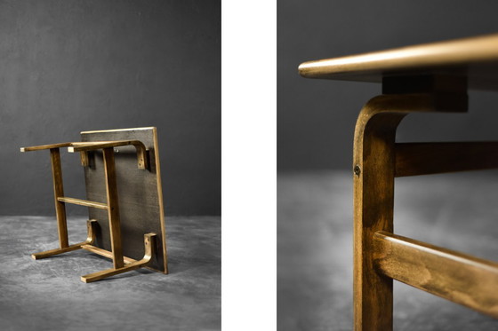 Image 1 of Vintage Zeldzame Mid Century Scandinavisch Modern Bruin Eiken Salontafel van Karl-Erik Ekselius voor JOC Vetlanda, jaren 1960