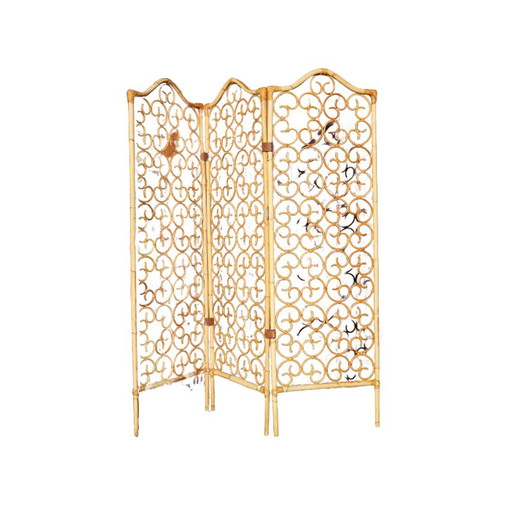 Vintage rattan screen, Italy 1960