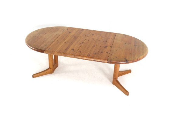Image 1 of Vamdrup pine ronde 2x verlengbare eettafel 'Idom' vintage Deens