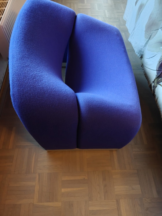 Artifort F598 Groovy Fauteuil Blauw In Perfecte Staat. Pierre Paulin. – Aluminium, Textile (photo 3 of 7)