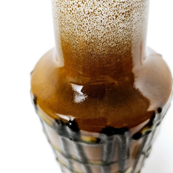 Image 1 of MidCentury East German HALDENSLEBEN Ceramic Fat Lava Vase | Brutalist Pottery From Germany | GDR Modern Home Decor