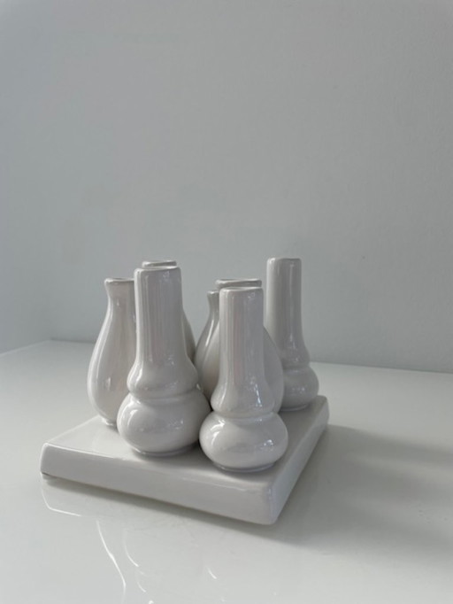 Design vase multiflower white ceramic