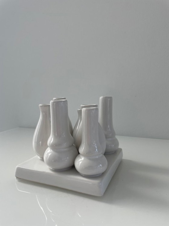 Image 1 of Design vase multiflower white ceramic