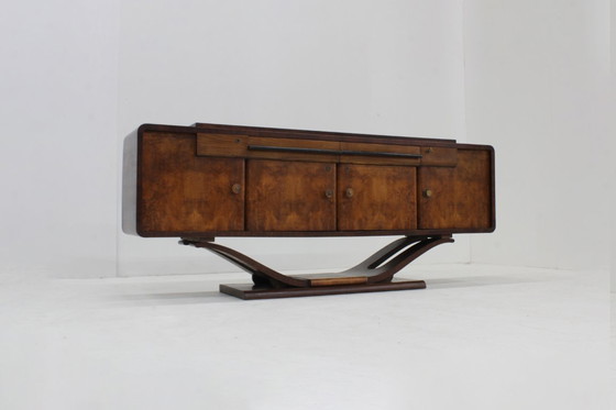 Image 1 of Vintage Italian Art Deco burr wood sideboard, 1930s