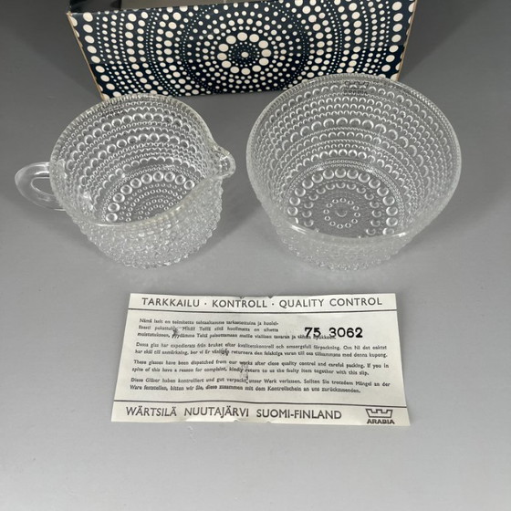 Image 1 of Arabia Nuutajärvi Kastehelmi Set zucchero e panna – Oiva Toikka – Finlandia – Scatola originale