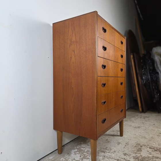 P. Westergaard Møbelfabrik, vintage 1960s Danish Chest of drawers, Wood, Brown, Scandinavian (photo 13 of 17)