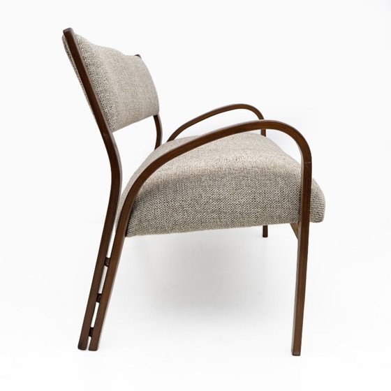 Image 1 of Art Dèco Italiaanse stoffen twee fauteuils en kleine bank, jaren 1930