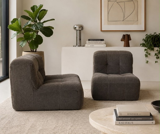 Kimba Lounge Fauteuil Michel Ducaroy Ligne Roset 2 Elementen – 2 zitsbanken, Polyester, Textile, Vintage (photo 2 of 15)