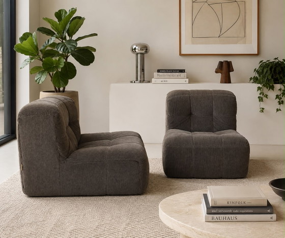 Kimba Lounge Fauteuil Michel Ducaroy Ligne Roset 2 Elementen – 2 zitsbanken, Polyester, Textile, Vintage (photo 2 of 15)