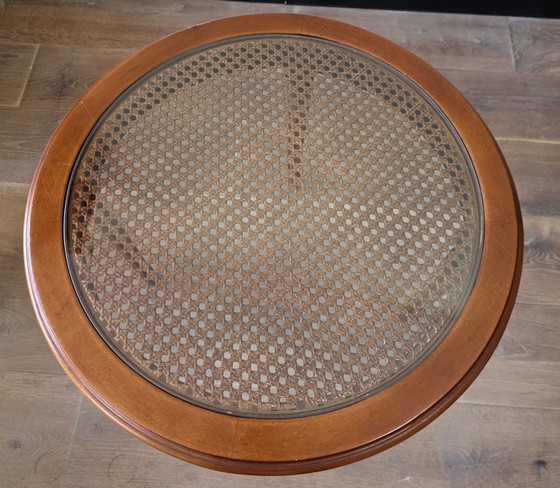 Image 1 of Vintage bijzettafel met Weens vlechtwerk