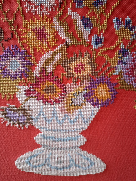 Bordado de gran tamaño con la inscripción "Otoño" de la década de 1970 – Decoración de pared, Cotton (photo 5 of 7)