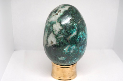 11cm / 1kg raw AAA+ malachite carved egg