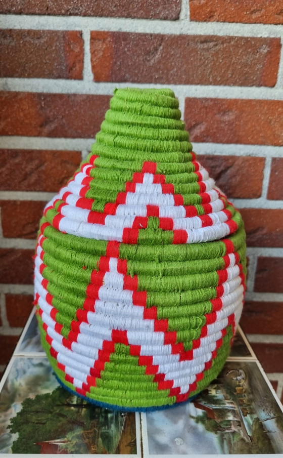 Image 1 of Wollen decoratie manden, opberg manden divers kleuren 